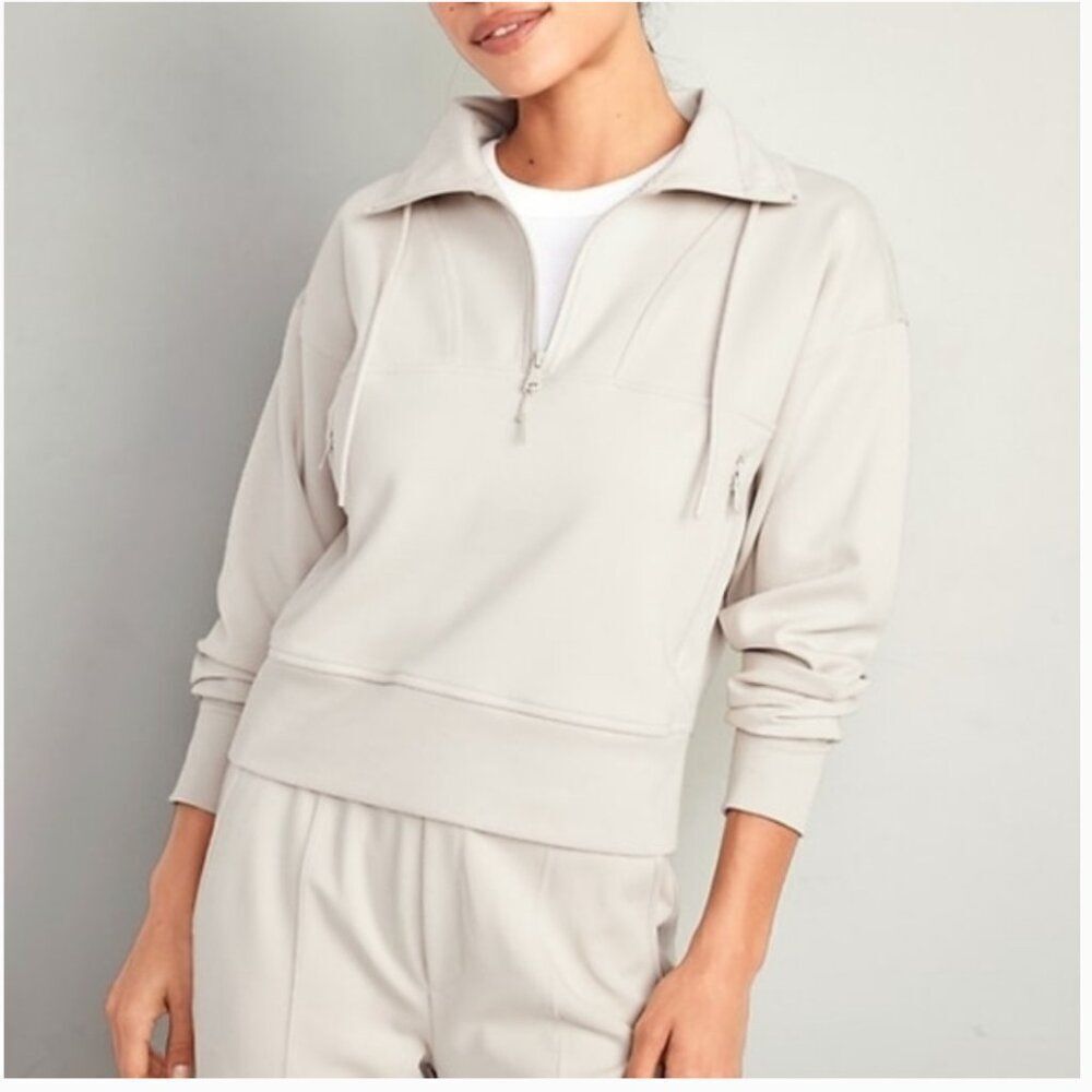 Old Navy Dynamic Fleece Half-Zip Sweatshirt Funnel Neck Wish Bone Large